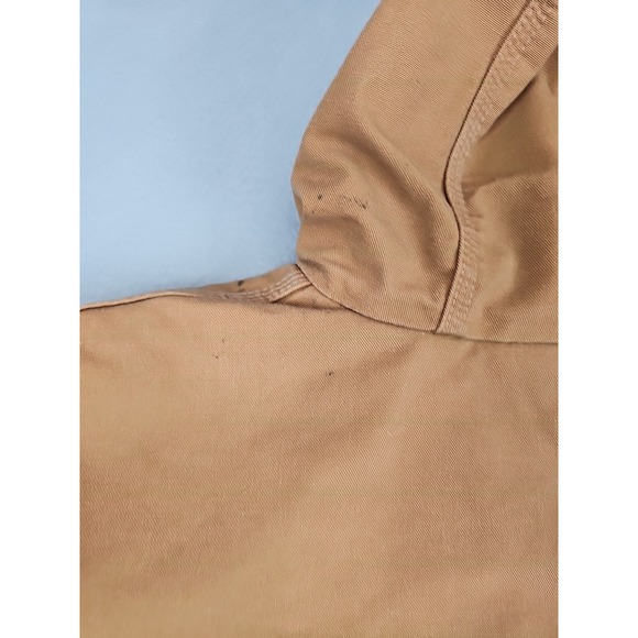 Carhartt Canvas Jacket Hooded Men's XL Brown Distressed Duck Quilt Lined 376-51 - Picture 12 of 14